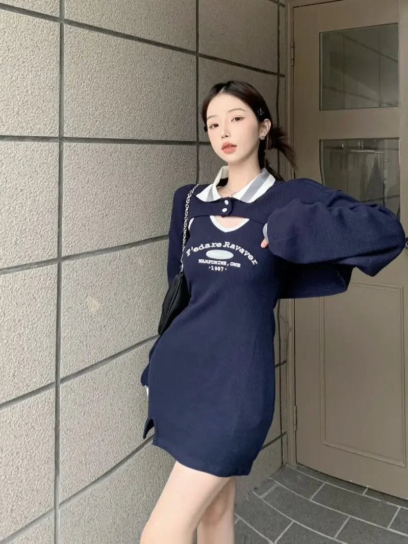 jinran Vintage Kpop Hoodies Women's Y2k Street Dress Pullover Beautiful Korean Fashion Sports Dress Women Harajuku Hippies