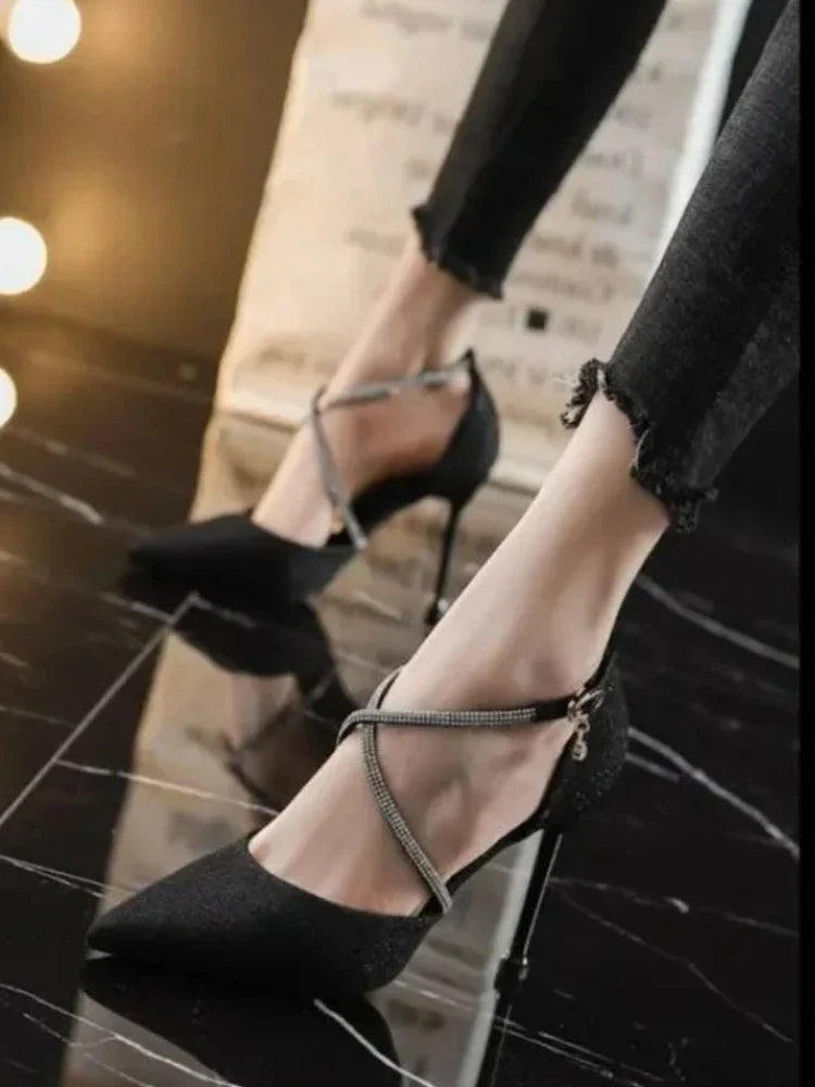 jinran 2024 New Fashion Summer Women Sexy Stiletto High Heels Pumps Ladies Pointed Toe Shallow Party Shoes Wedding Women Black Shoes