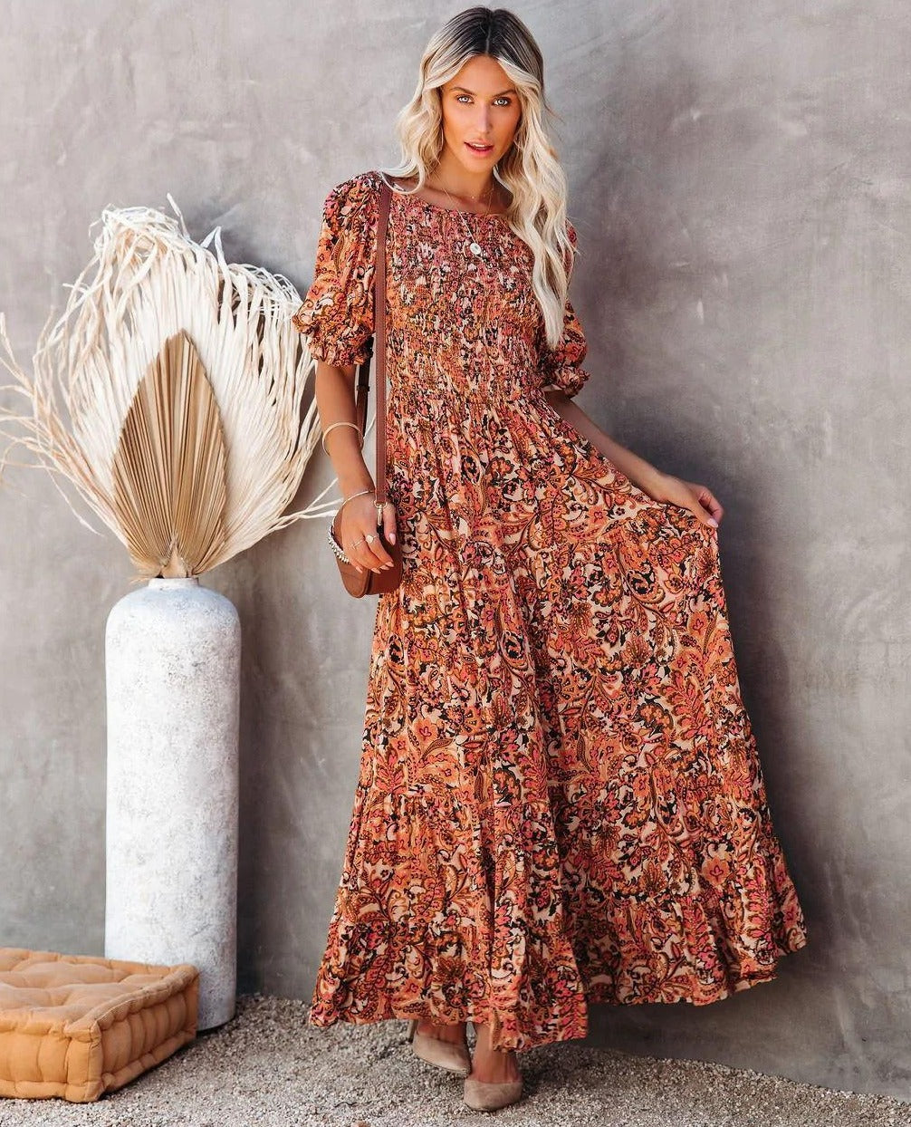 jinran summer new women's fashion casual print sleeveless backless elastic rubber dress