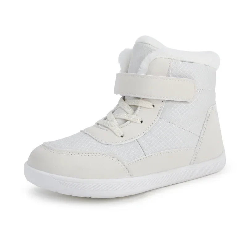 jinran Suitable for small/middle children's wide-foot warm cotton boots for boys and girls barefoot snow boots 2024 winter
