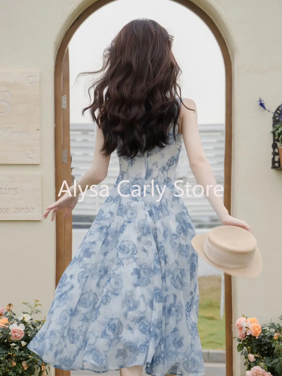 jinran Vintage Floral Two-piece Dress Women 2024 Summer Elegant Long Strap Dress Female Korean Style Beach Evening Party Fairy Dresses
