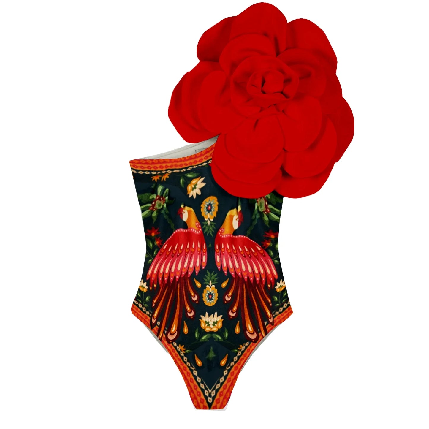 jinran 2024 3D Flower One Piece Swimsuit Women Swimwear Monokini Bodysuit Bathing Suit Belt Beach Wear