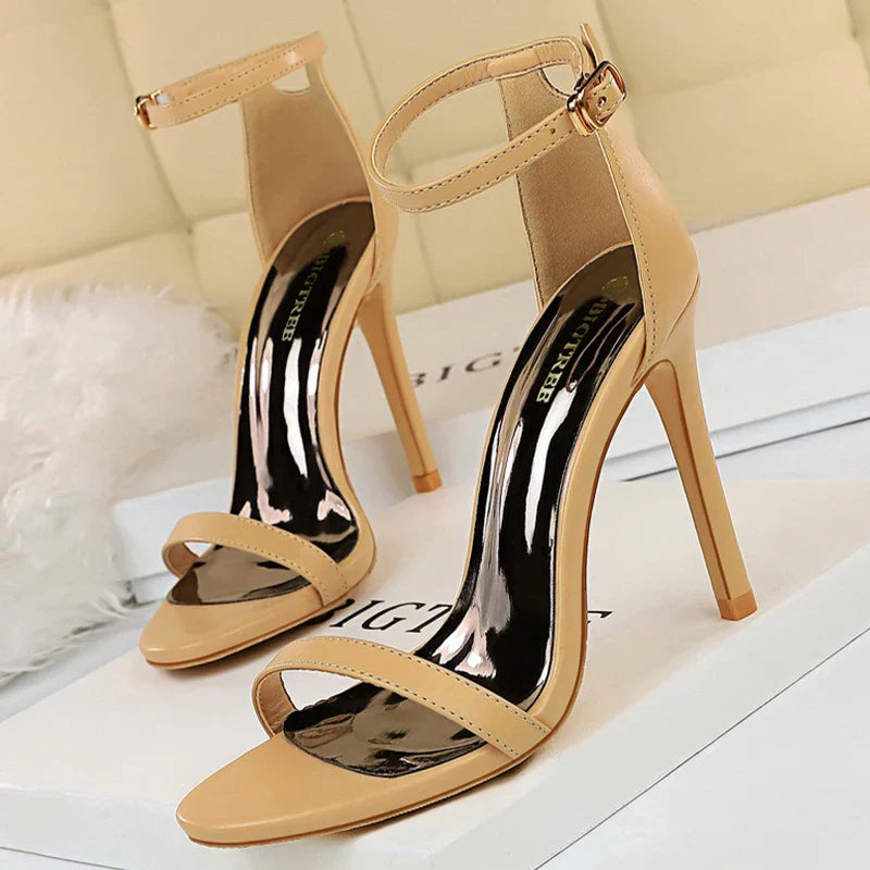 jinran Shoes Summer Women Sandals Suede Hollow High Heels Stiletto Fashion Sandles Women Heels Ladies Shoes Women's Sandals