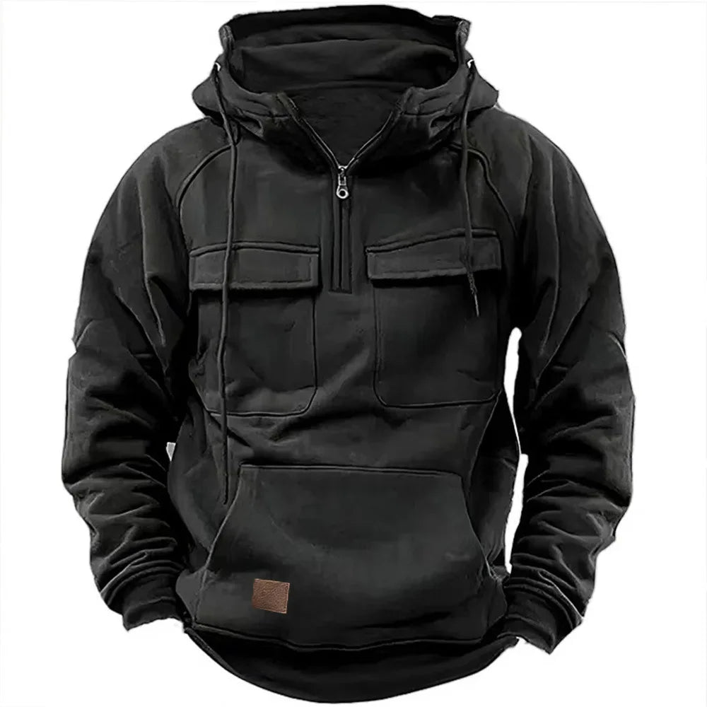 2024 Vintage Men Hoodie Sweatshirt Street Man Clothing Men's Oversized Hooded Pullover Male Retro Harajuku Solid Color Hoody