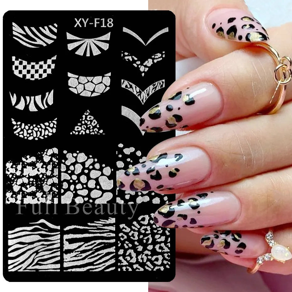 jinran Spring Flowers Nail Stamping Plates Cherry Blossom Summer Daisy Floral Butterfly DIY Nail Design Image Stamp Templates Stencil