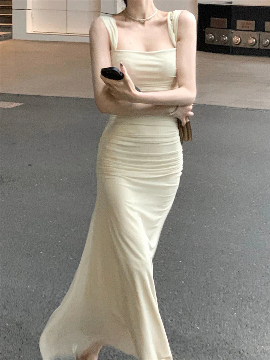 jinran Dress Women Elegant Summer 2024 New Fashion Evening Party Ladies Vestidos Vintage Bodycon Clothes Female Korean Midi Dresses