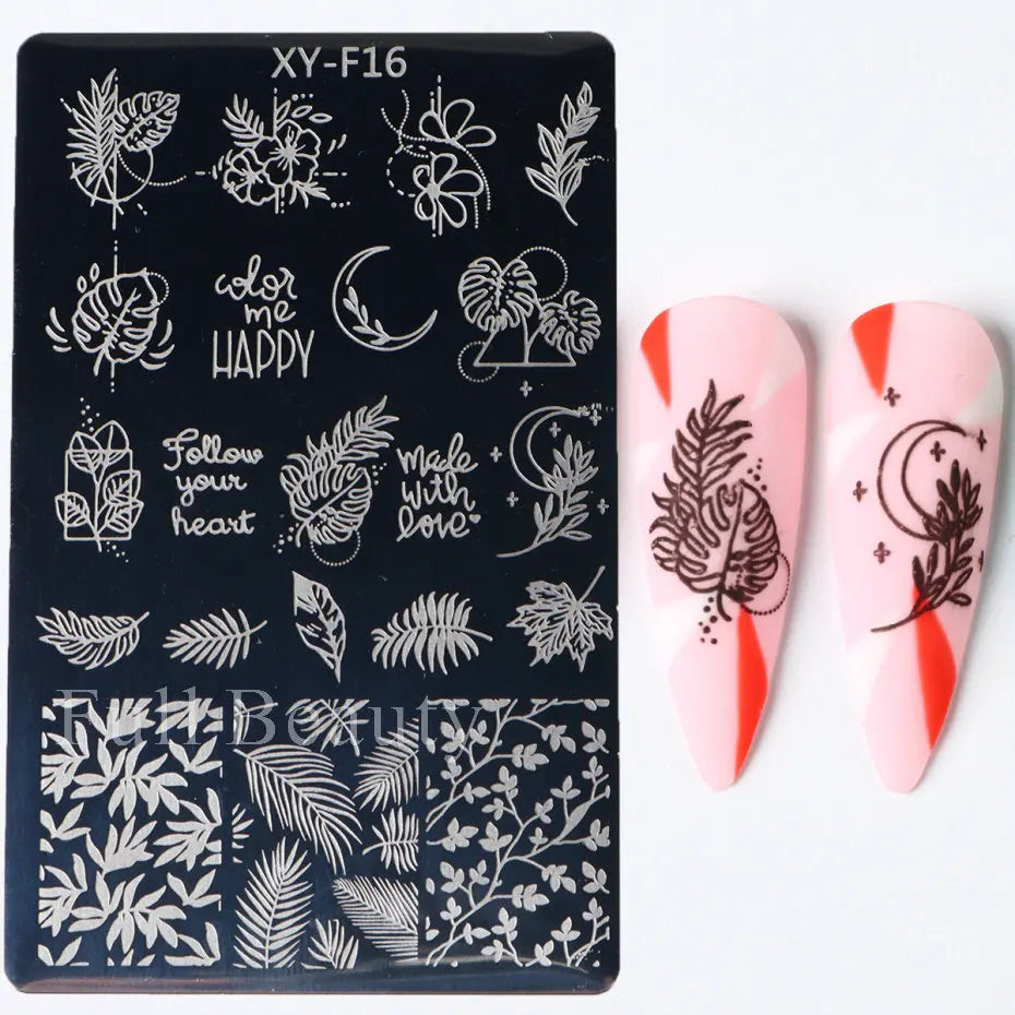jinran Spring Flowers Nail Stamping Plates Cherry Blossom Summer Daisy Floral Butterfly DIY Nail Design Image Stamp Templates Stencil