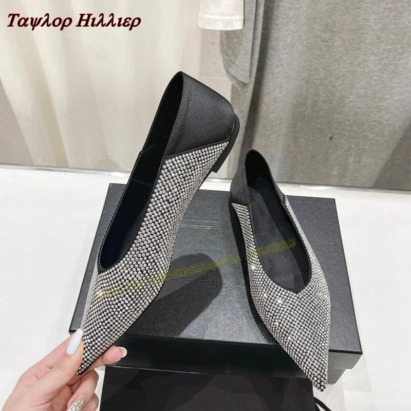 jinran Genuine Leather Flat Shoes Summer New Style Pointed Shallow Pumps Fashionable Casual Comfortable Flat Shoes For Women