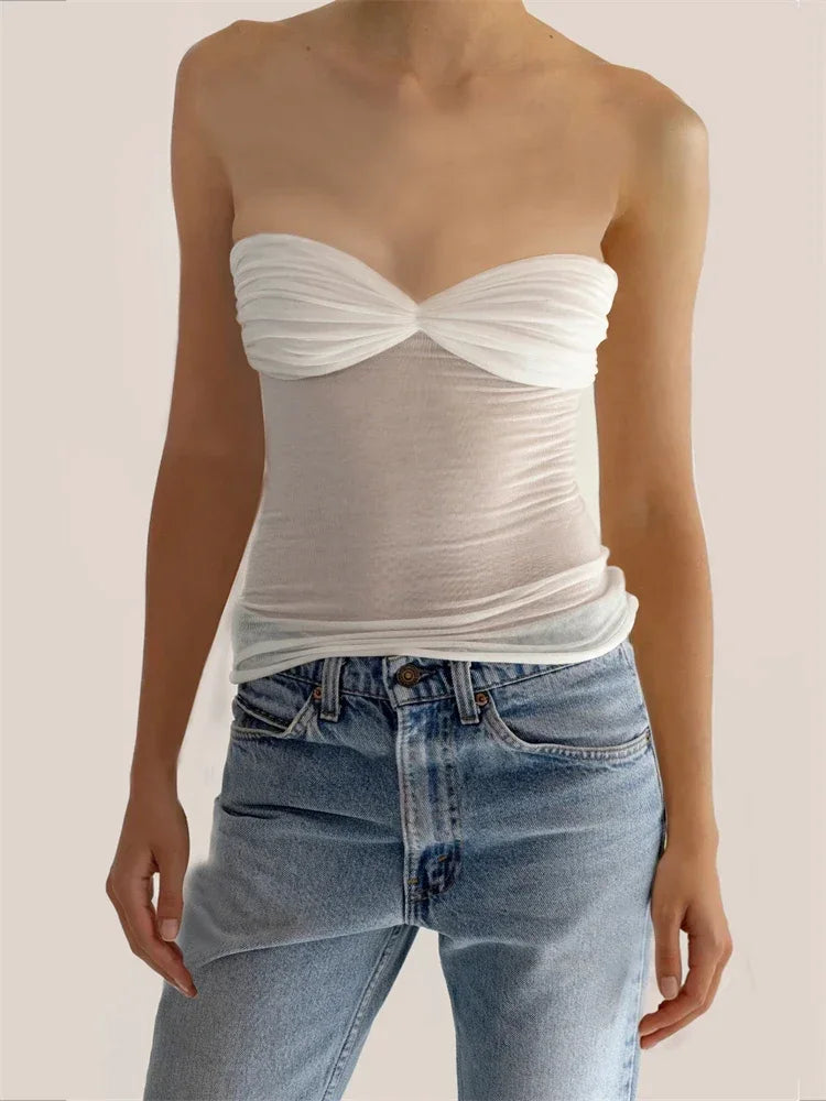 jinran Women Sheer Mesh Crop Top Twist See-Through Mesh Knit Copped Shirt Tops Bustier Off-Shoulder Long Sleeve Summer Hot Tops