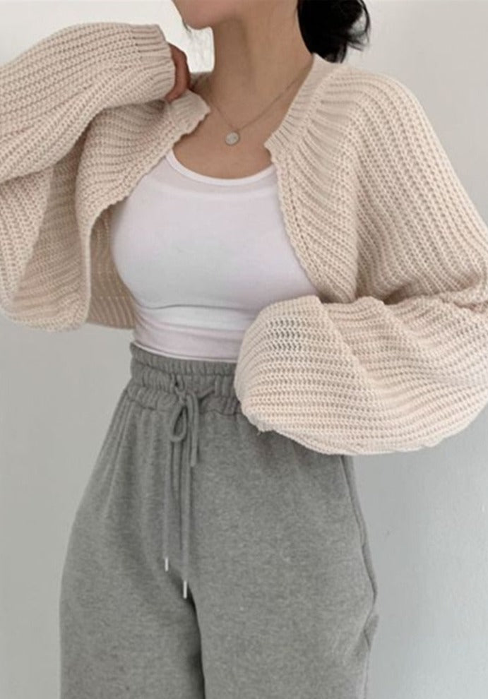 jinran SWC1653 New 2023 Chic Korean Fashion Short Cardigans Knitted Poncho Women Summer Elegant Vintage Minimalist Lady Tops
