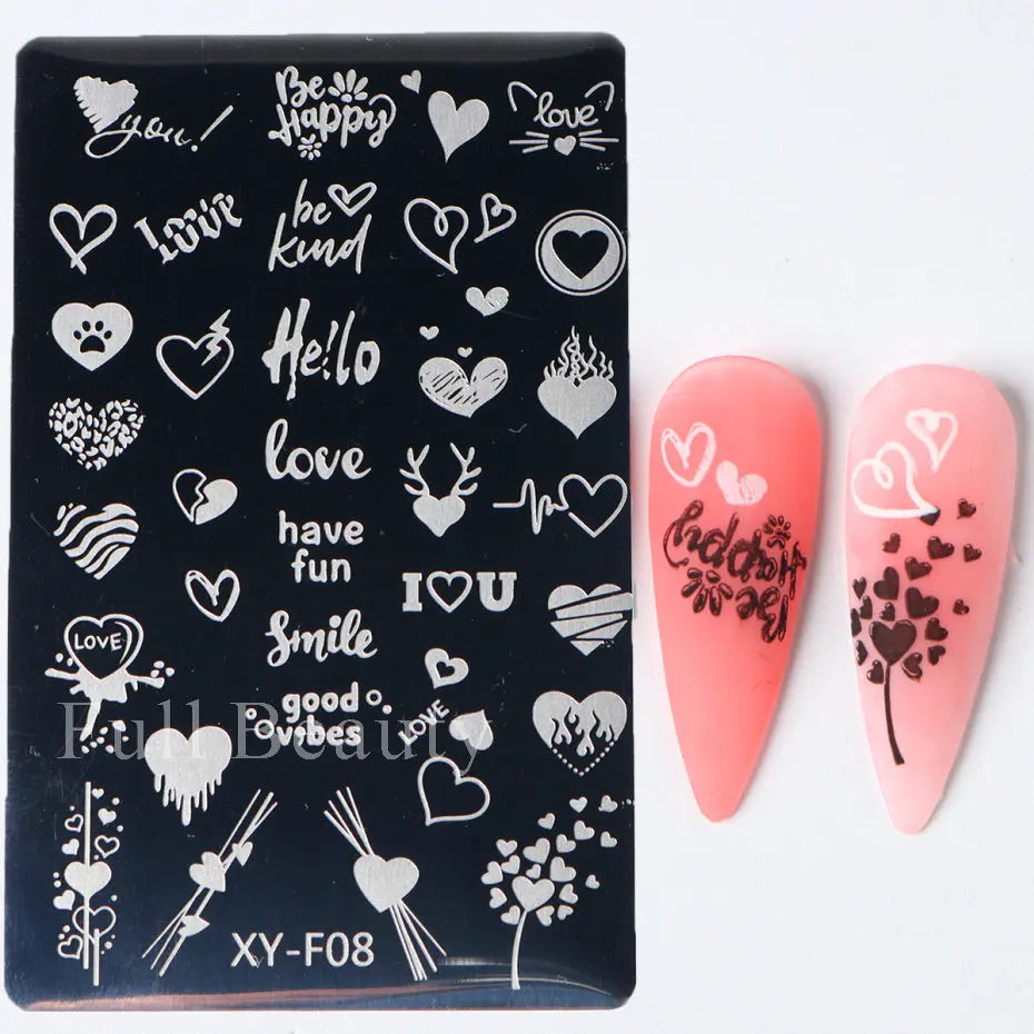jinran Spring Flowers Nail Stamping Plates Cherry Blossom Summer Daisy Floral Butterfly DIY Nail Design Image Stamp Templates Stencil