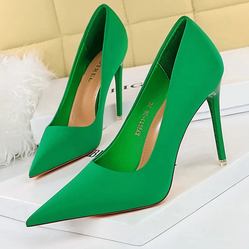 jinran Shoes Satin Women Pumps 2024 New Purple High Heels Fashion Women Shoes Stiletto Luxury Noble Party Shoes Women Heels