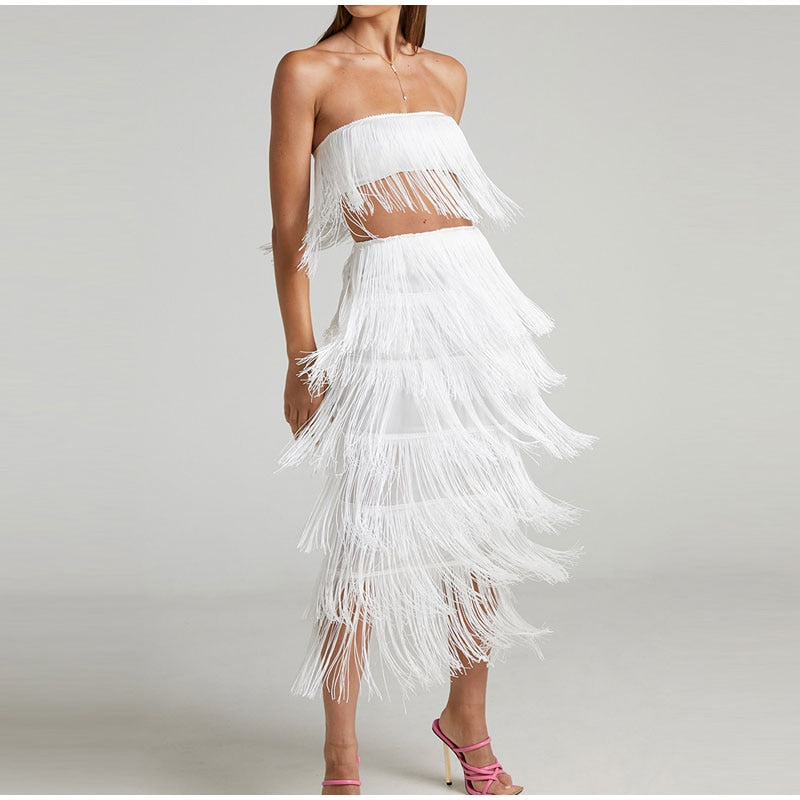 jinran Chic Sexy Sleeveless V-Neck Vintage Tassel Mini Dress Women Elegant Evening Party Bodycon Dresses Summer Ladies Night Club Dress