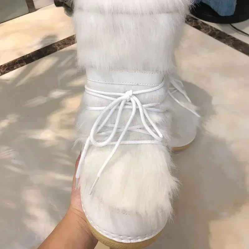 jinran Women Boot European American Fashion Space Boot Wool Bread Footwear Snow Boot Plush Thermal Women Shoe 2024