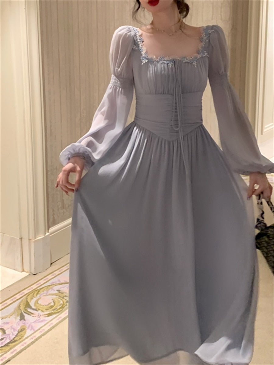 jinran Midi Dress Women Summer New Vintage French Corset Ruched Dresses Bodycon Elegant Evening Robe Female Slim Clothes Vestidos