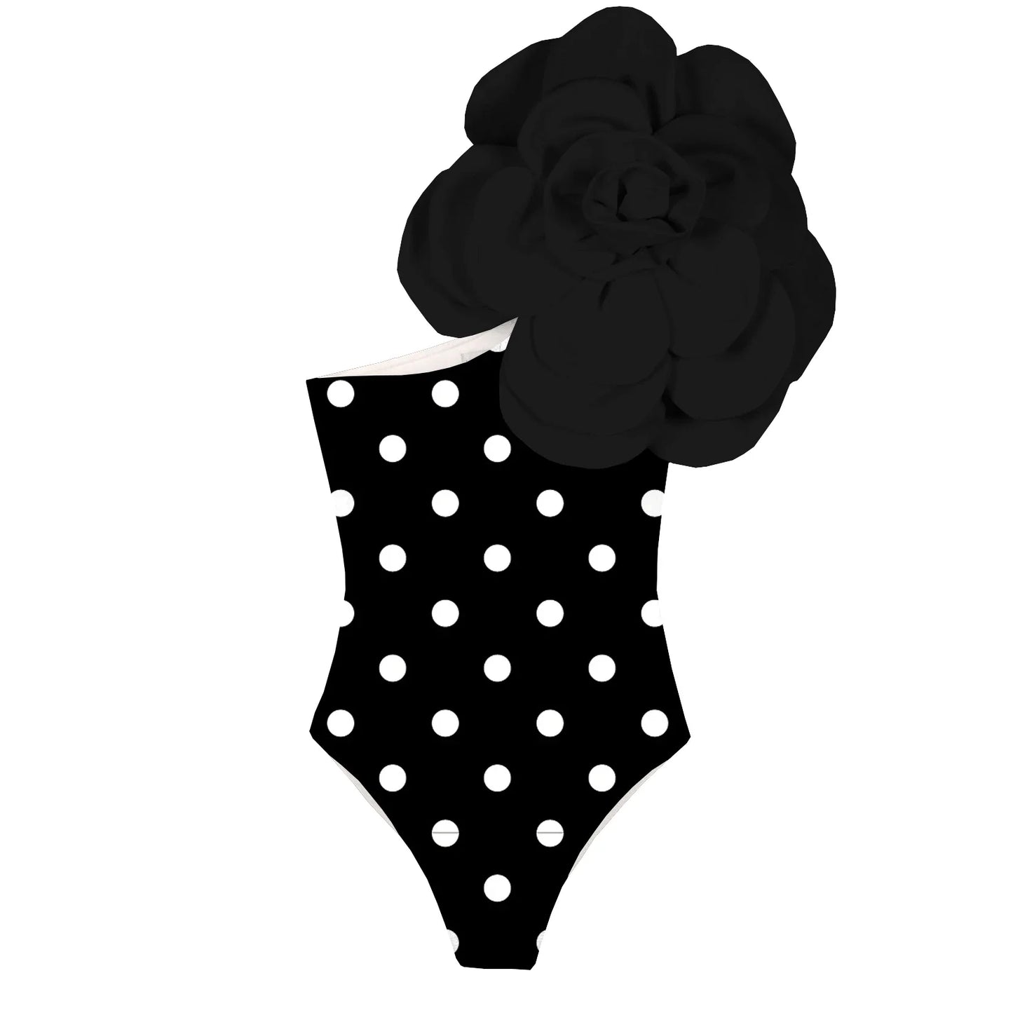 jinran 2024 New 3D Flower One Shoulder One Piece Swimsuit For Women Swimwear with Skirt Bathing Suit Monokini Beach Bodysuit Beach Wear