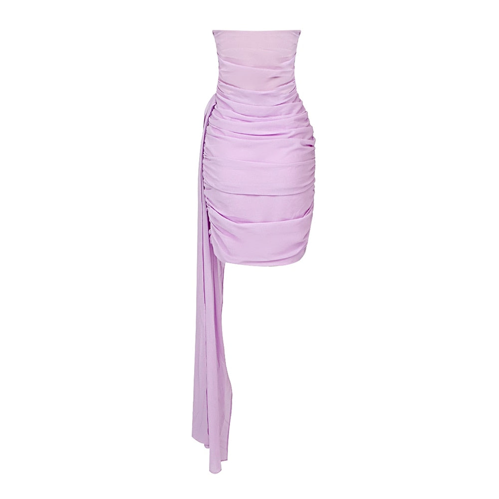 jinran Women Elegant Bandages Dress New Sexy Strapless Clothes Club Party Celebrity Bodycon Dress