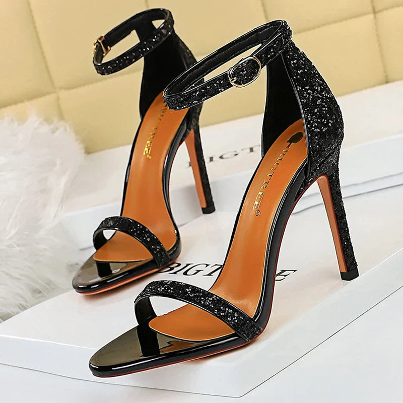 jinran Shoes Summer Women Sandals Suede Hollow High Heels Stiletto Fashion Sandles Women Heels Ladies Shoes Women's Sandals
