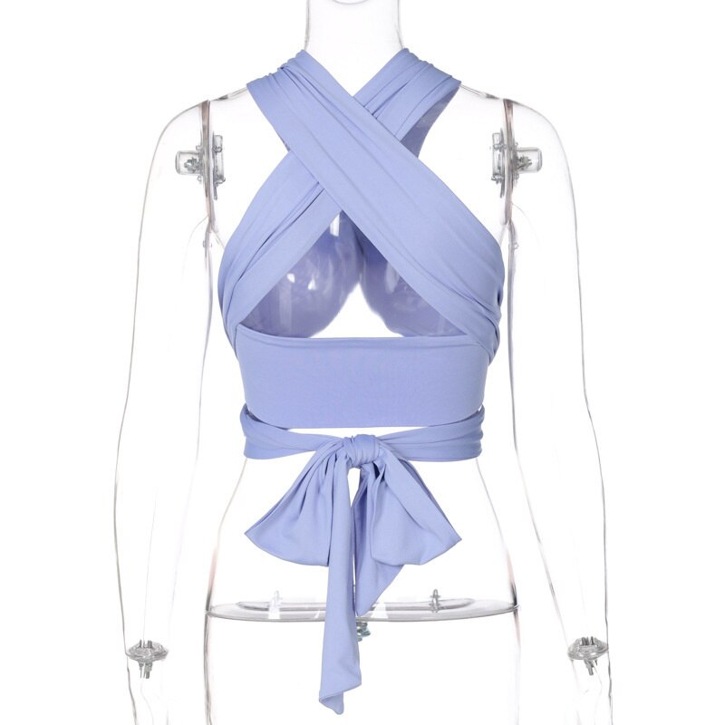 jinran Sleeveless Solid Corset Bandage Halter Patchwork Women Tops Hollow Out Sexy Tank Top Spring Summer Y2k Clothes Blouses