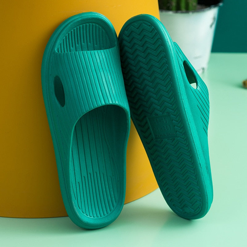 jinran Summer Thick Platform Bathroom Home Slippers Women Fashion Soft Sole EVA Indoor Slides Sandals Non-slip Flip Flops Free Shipping
