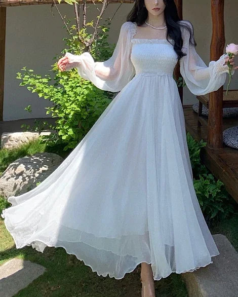 jinran Dresses Women Clothing Long Gown Spring Vocation Tender Korean Style Banquet Elegant Casual Slouchy Fashion Streetwear Chic New
