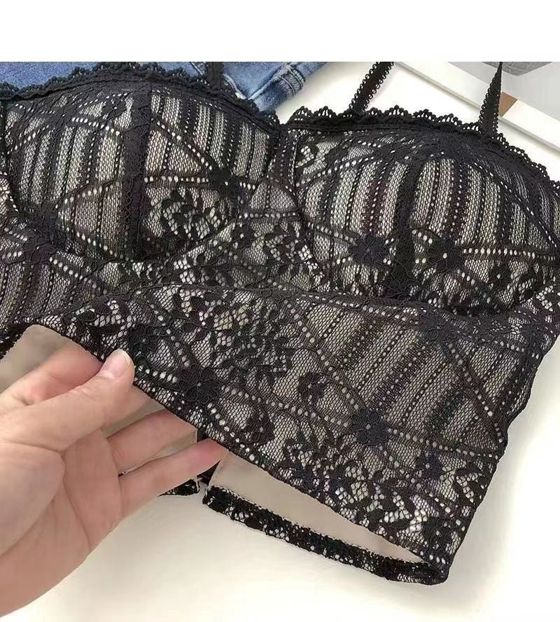 jinran Vintage Lace Tank Top Sexy Thin Breathable Beautiful Back Camisole Push Up Wireless Clothing 2022 New