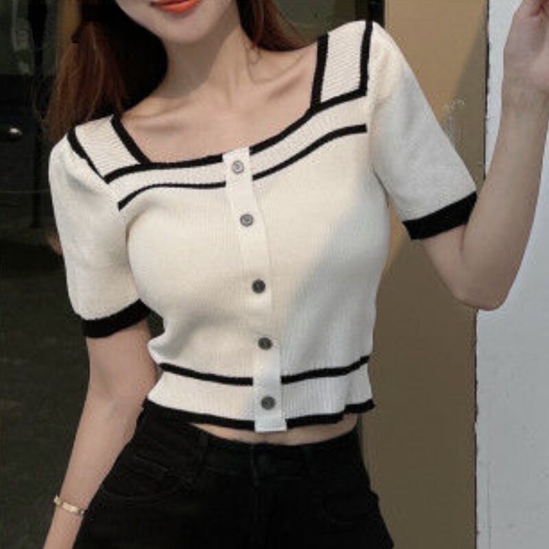 jinran Short Sleeve T-shirts Women Chic Mature Sweet All-match Summer Students Patchwork Gentle Ins Stylish Elegant Young New Design
