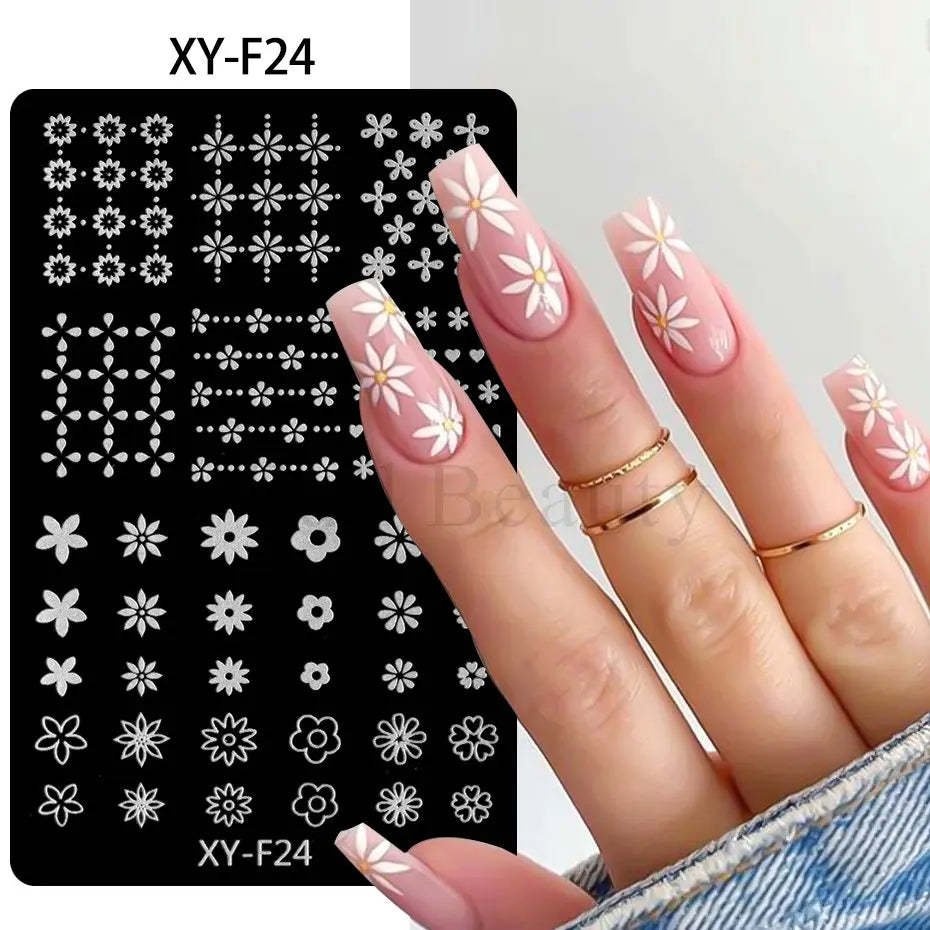jinran Spring Flowers Nail Stamping Plates Cherry Blossom Summer Daisy Floral Butterfly DIY Nail Design Image Stamp Templates Stencil