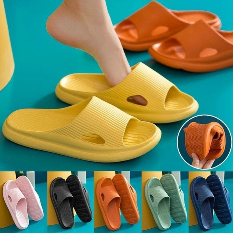 jinran Summer Thick Platform Bathroom Home Slippers Women Fashion Soft Sole EVA Indoor Slides Sandals Non-slip Flip Flops Free Shipping