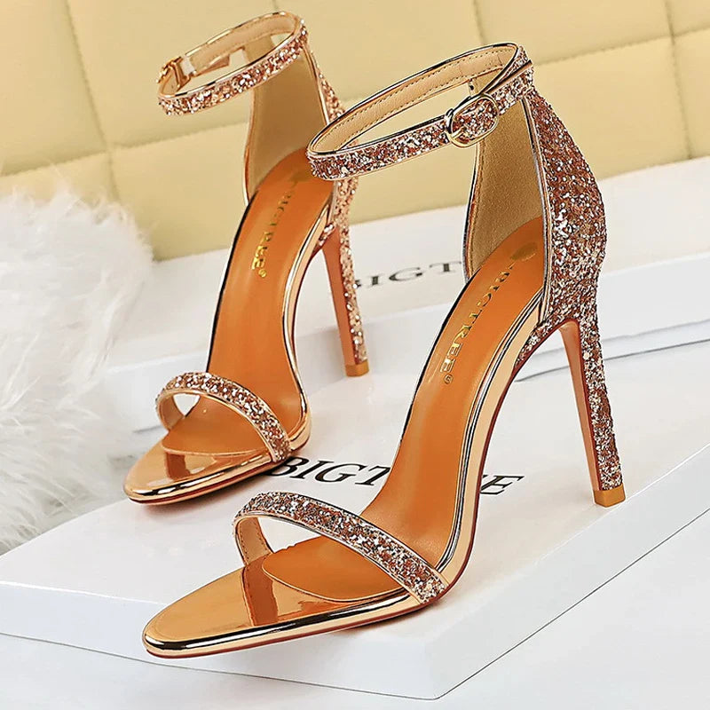 jinran Shoes Summer Women Sandals Suede Hollow High Heels Stiletto Fashion Sandles Women Heels Ladies Shoes Women's Sandals
