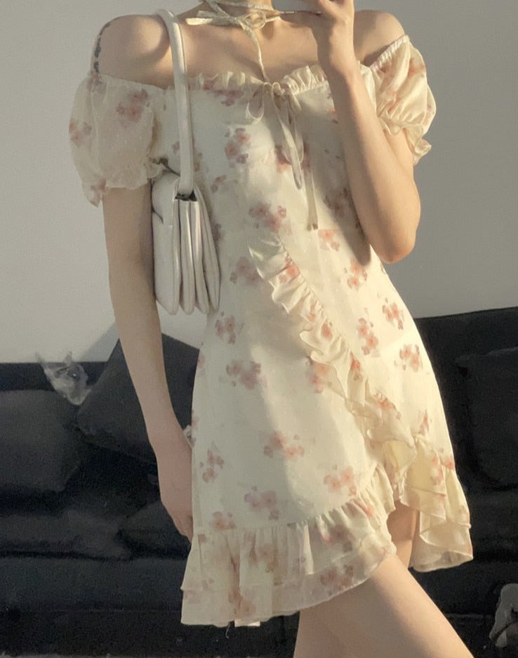 jinran Elegant Short Sleeve Dress Woman Casual 2023 Summer Sexy Party One Piece Dress Korean Fashion Beach Vintage Midi Dress