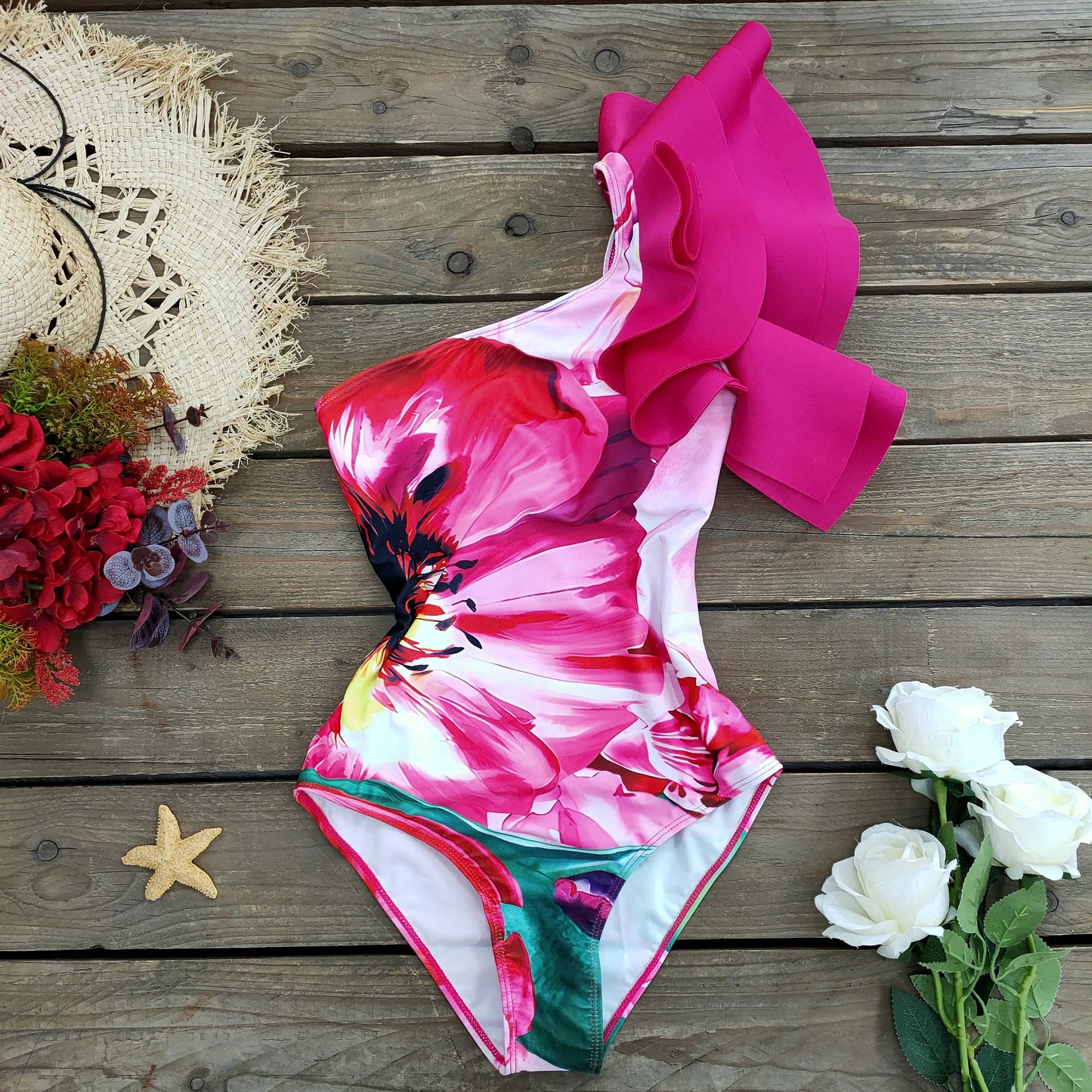 jinran 2024 New Ruffle One Piece Swimsuit For Women Swimwear with Skirt Bathing Suit Monokini Beach Bodysuit Beach Wear