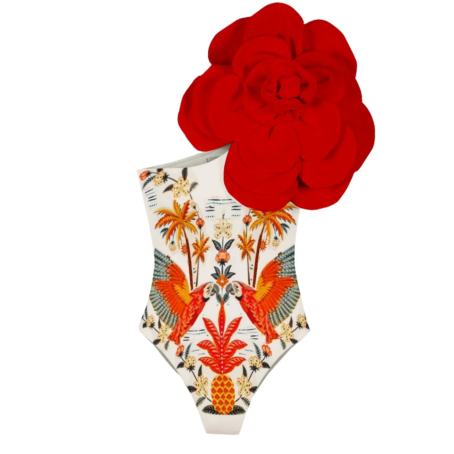 jinran 2024 3D Flower One Piece Swimsuit Women Swimwear Monokini Bodysuit Bathing Suit Belt Beach Wear