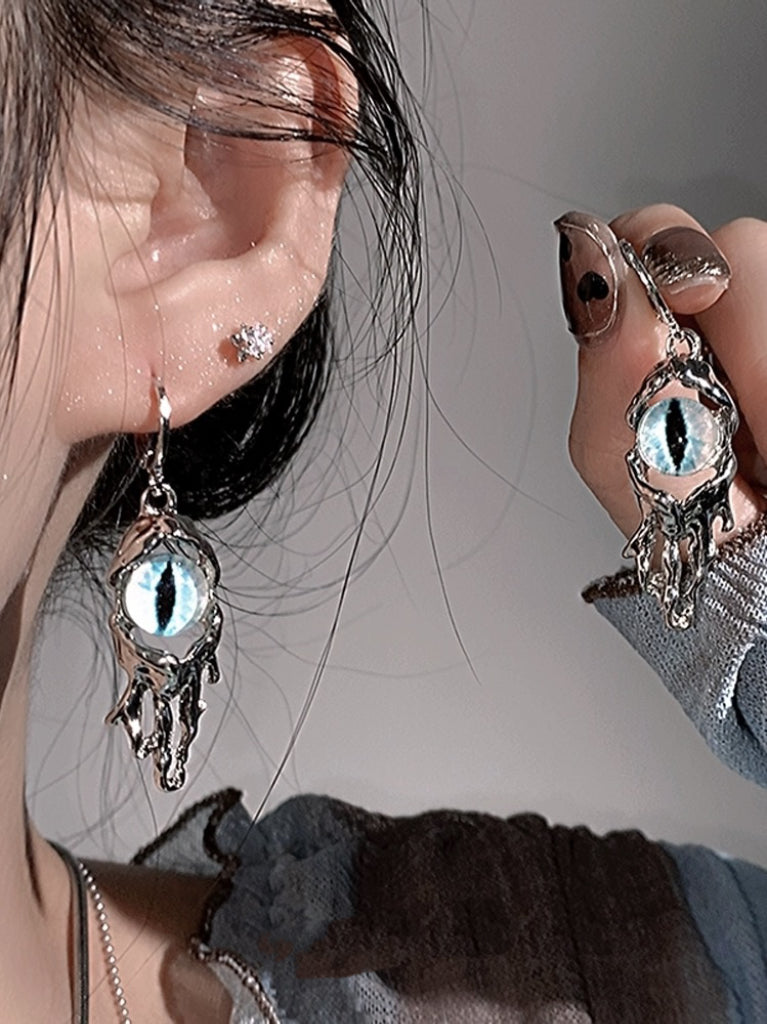jinran 2024 New Blue Devil Eyes Design Earrings Necklace