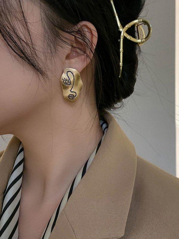 jinran 2024 New Artistic Retro Vintage Mask Earrings