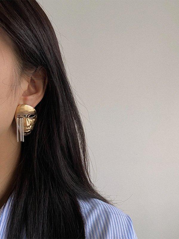 jinran 2024 New Original Stylish Mask Tassels Earrings