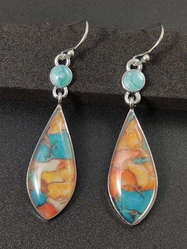 jinran 2024 New Gradient Turquoise Vintage Earrings