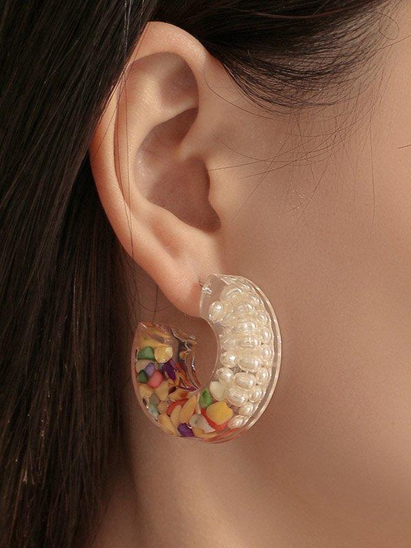 jinran 2024 New Original Colorful Stone Resin Earrings