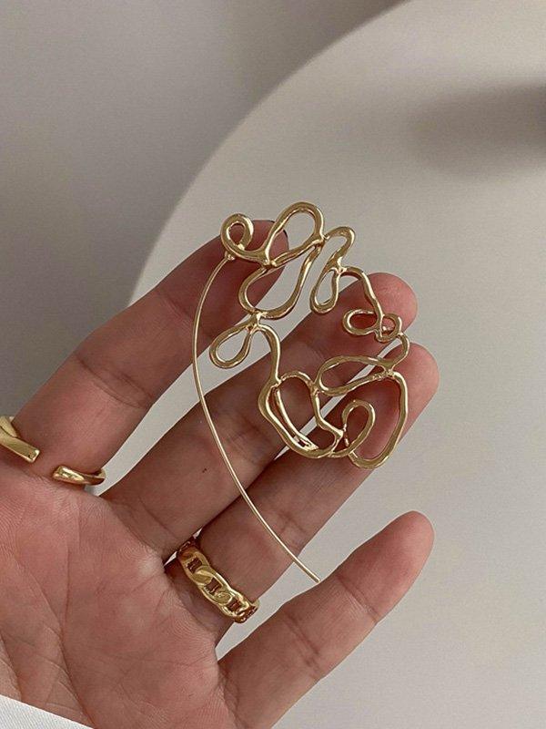 jinran 2024 New Vintage Artistic Retro Irregular Earrings