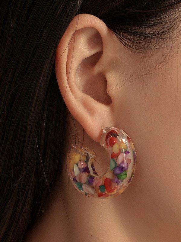 jinran 2024 New Original Colorful Stone Resin Earrings