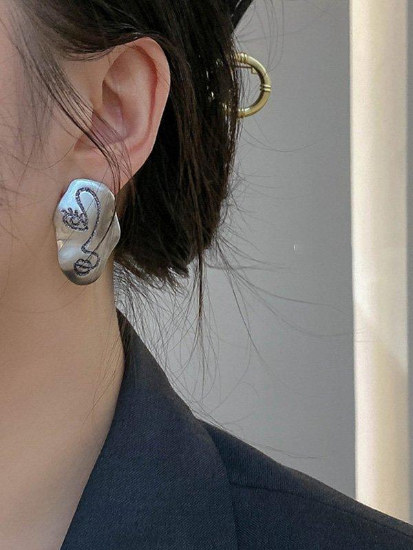 jinran 2024 New Artistic Retro Vintage Mask Earrings