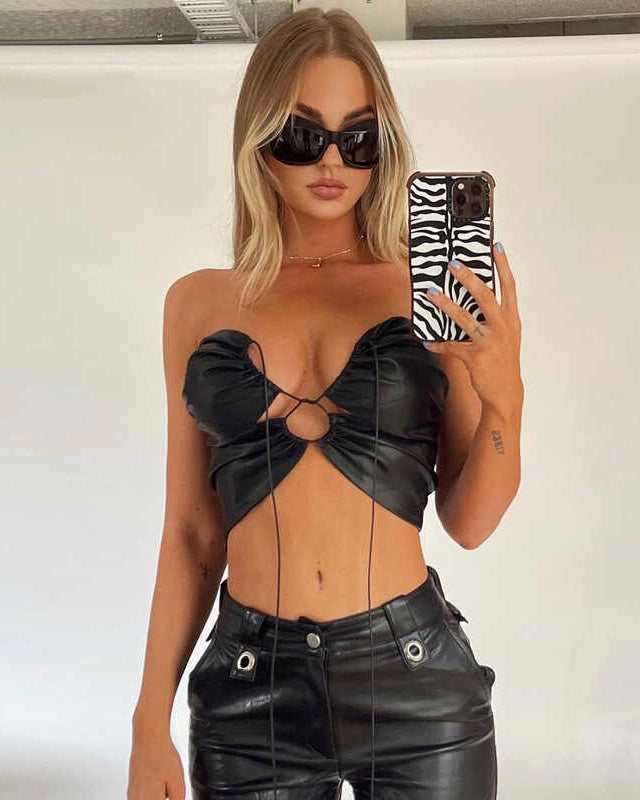 jinran 2024 ODILA LEATHER TOP