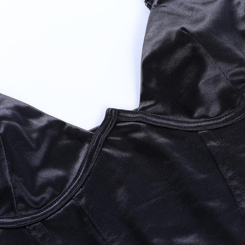 jinran V Neck Sleeveless Corset Crop Top Black Women 2021 Sexy Backless Summer Casual Bustier Cami Spaghetti Strap Tank Tops