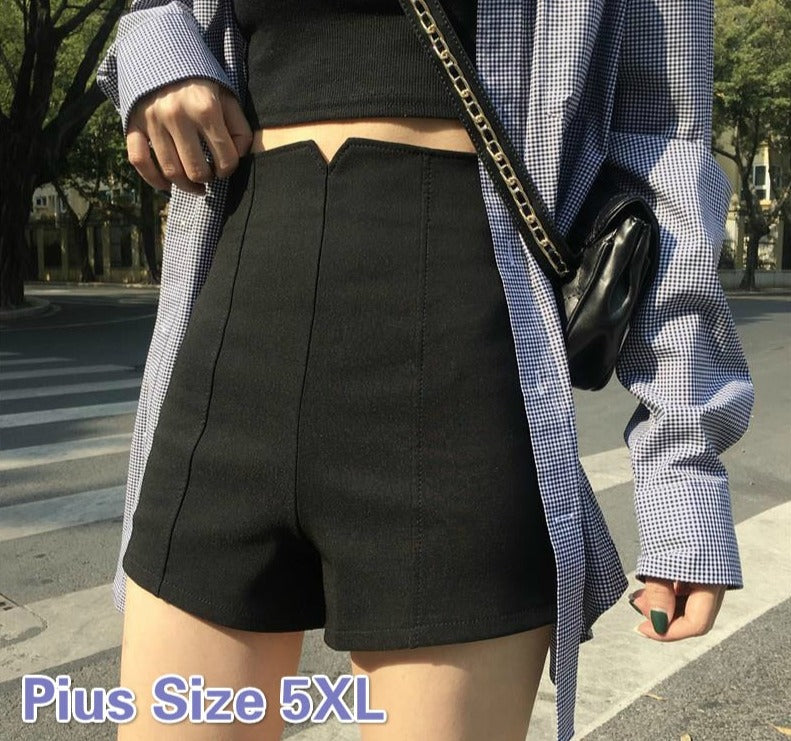 jinran Shorts Women Pius Size 5XL Ulzzang Simple Casual Elegant Office Ladies Short Summer All-match High Waist Stretch Womens Trousers