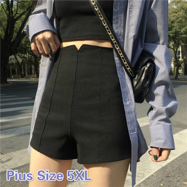 jinran Shorts Women Pius Size 5XL Ulzzang Simple Casual Elegant Office Ladies Short Summer All-match High Waist Stretch Womens Trousers