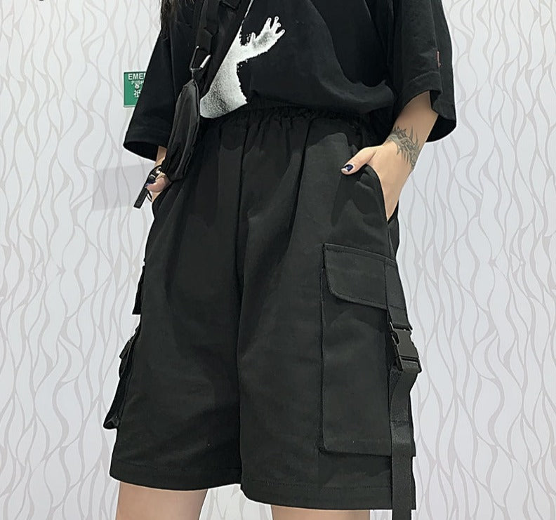 jinran Shorts Women Summer Knee-length Wide-leg Plus Size 4XL Safari Style Ulzzang BF Street Wear Chic All-match Casual Unisex Fashion
