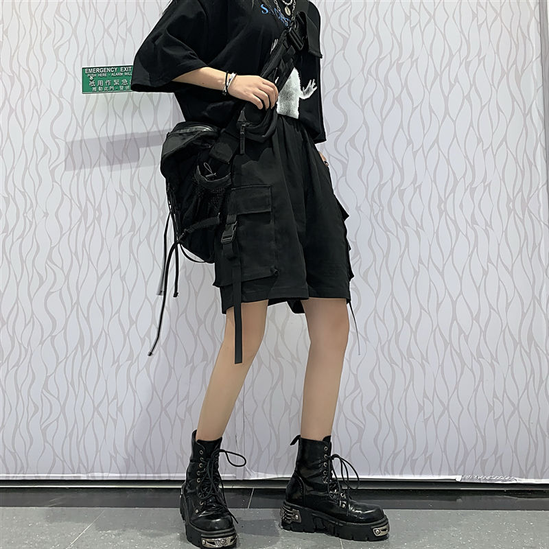 jinran Shorts Women Summer Knee-length Wide-leg Plus Size 4XL Safari Style Ulzzang BF Street Wear Chic All-match Casual Unisex Fashion