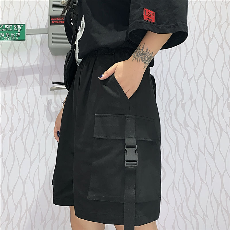 jinran Shorts Women Summer Knee-length Wide-leg Plus Size 4XL Safari Style Ulzzang BF Street Wear Chic All-match Casual Unisex Fashion