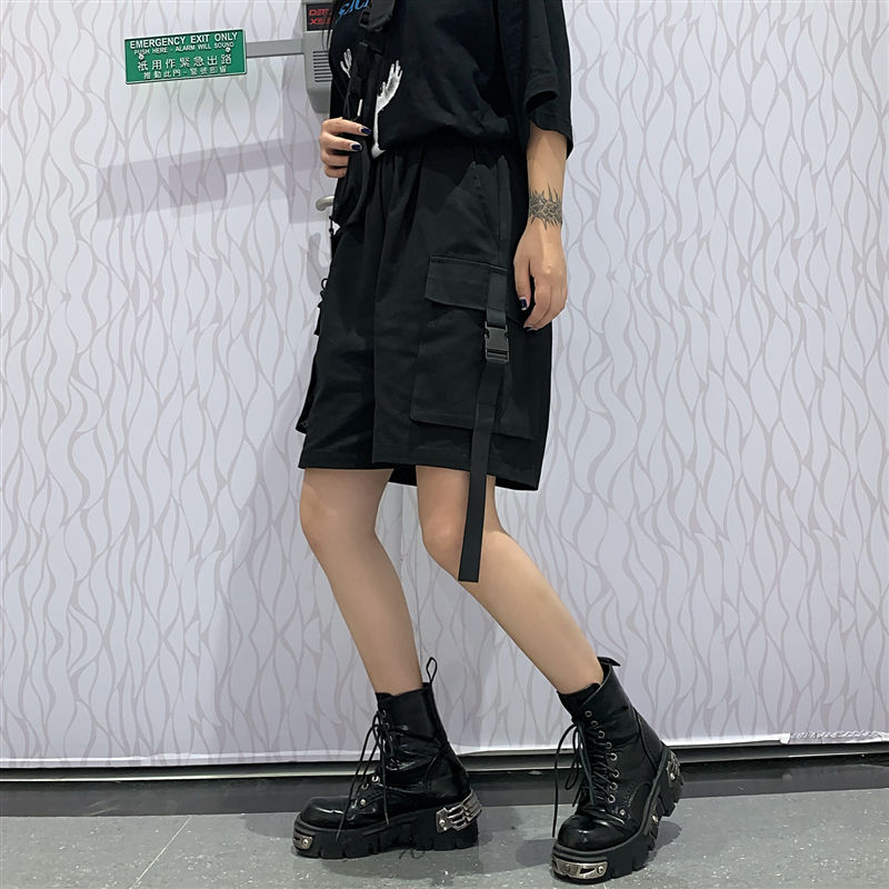 jinran Shorts Women Summer Knee-length Wide-leg Plus Size 4XL Safari Style Ulzzang BF Street Wear Chic All-match Casual Unisex Fashion