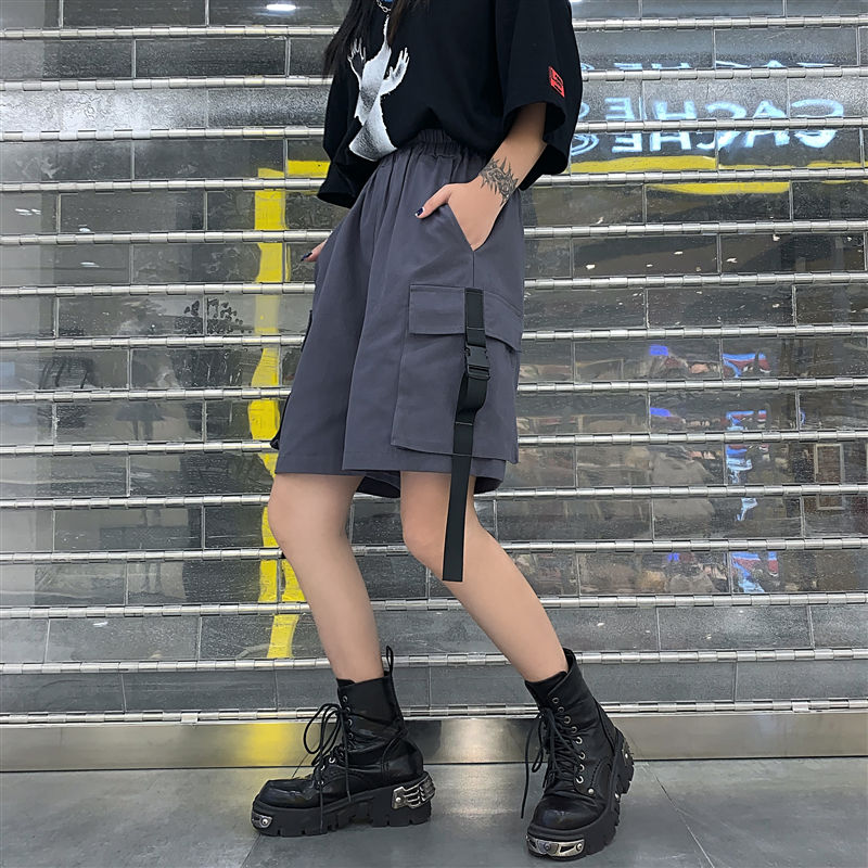 jinran Shorts Women Summer Knee-length Wide-leg Plus Size 4XL Safari Style Ulzzang BF Street Wear Chic All-match Casual Unisex Fashion